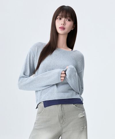 MIXXO ミッソー ボートネック ラップボタンニット 画像 1