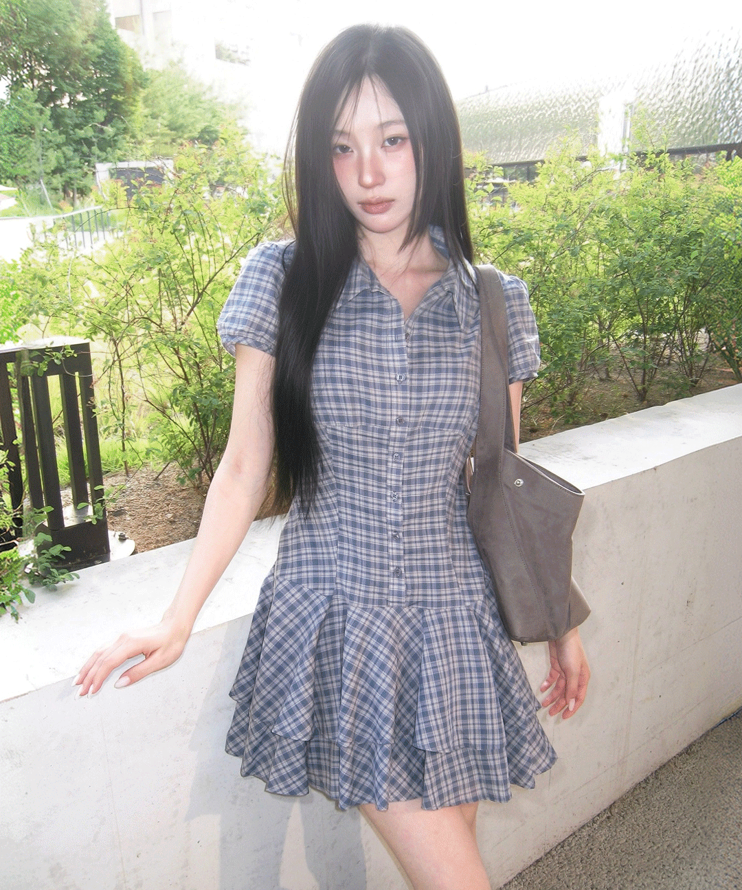MIXXO ミッソ チェックシャツワンピース MIWOWG609G