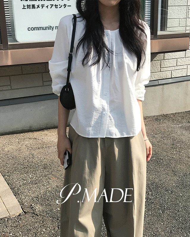 [🍂가을블라우스/단독] 세레니 핀턱 퍼프 블라우스 (출근룩/데이트룩/라운드넥/레이어드)